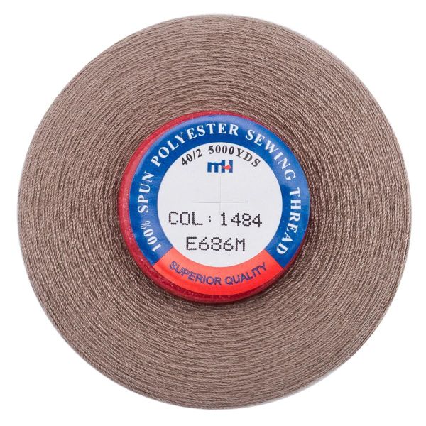 Нитки швейные Euron mH 40/2, 5000 ярд, 1484 кофе с молоком, 1 катушка
