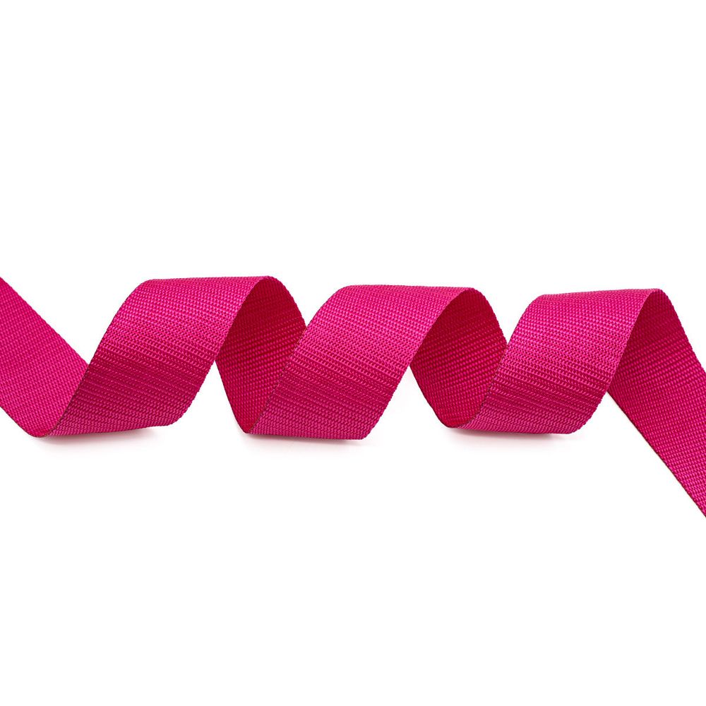 Стропа (ременная лента) 50 мм / 30 метров, толщ. 1.0 мм, [28 г/пог.м], 100% п/п, 67 фуксия /TOS/
