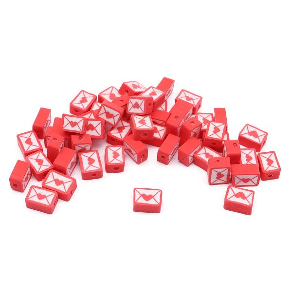 Бусины полимерная глина набор Любовное письмо, 50 шт/упак, Astra&Craft