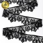 Кружево гипюр (плетёное) 35 мм / 13.71 метров, TBY.SUN.10(0872), цв.черный