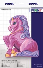 Набор для вышивания нитками Panna, Подушка Мой единорог, 38х44 см