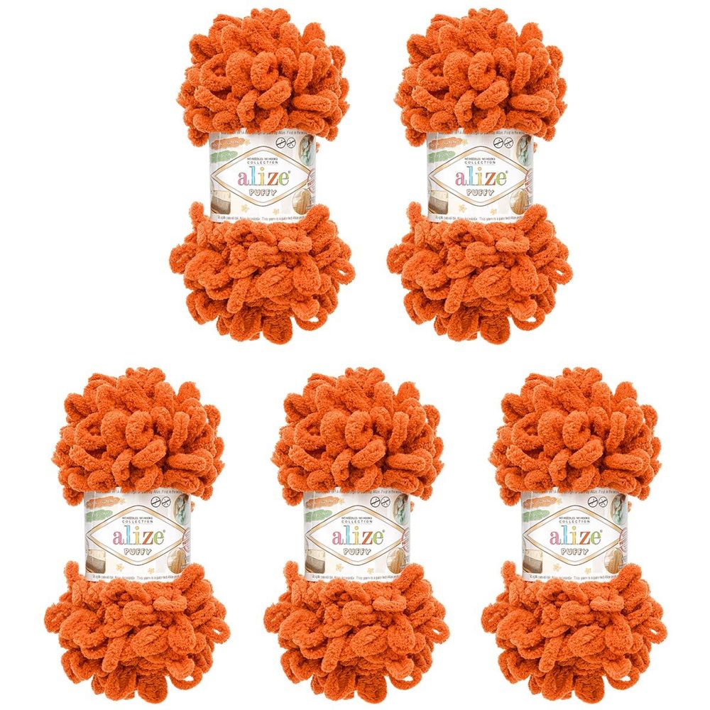 Пряжа Alize (Ализе) Puffy / уп.5 мот. по 100 г, 9м, 36 темный терракот