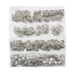 Кнопка рубашечная (джерси) жемчужинка ⌀9.5 мм, ≈72 шт, МЕТАЛЛ, акрил, белый/никель, NEW STAR