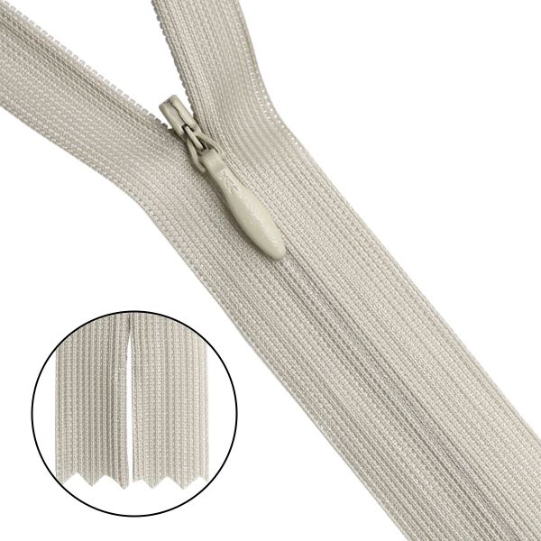 Молния потайная (скрытая) Т3 (3 мм) 1 зам., н/раз., 50 см, бежевый, 10 шт