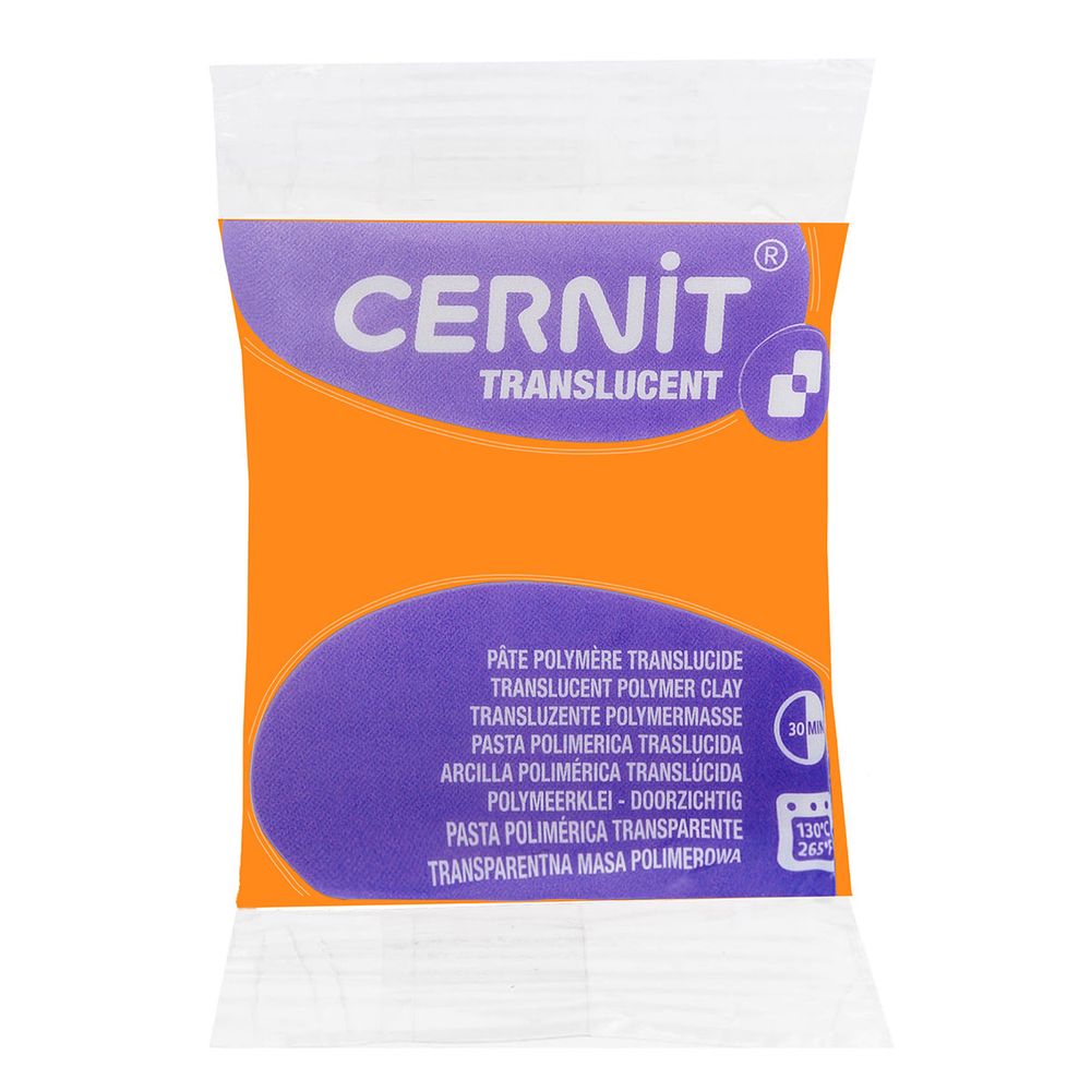 Полимерная глина запекаемая Cernit Translucent прозрачный, 56 г, 752 оранжевый