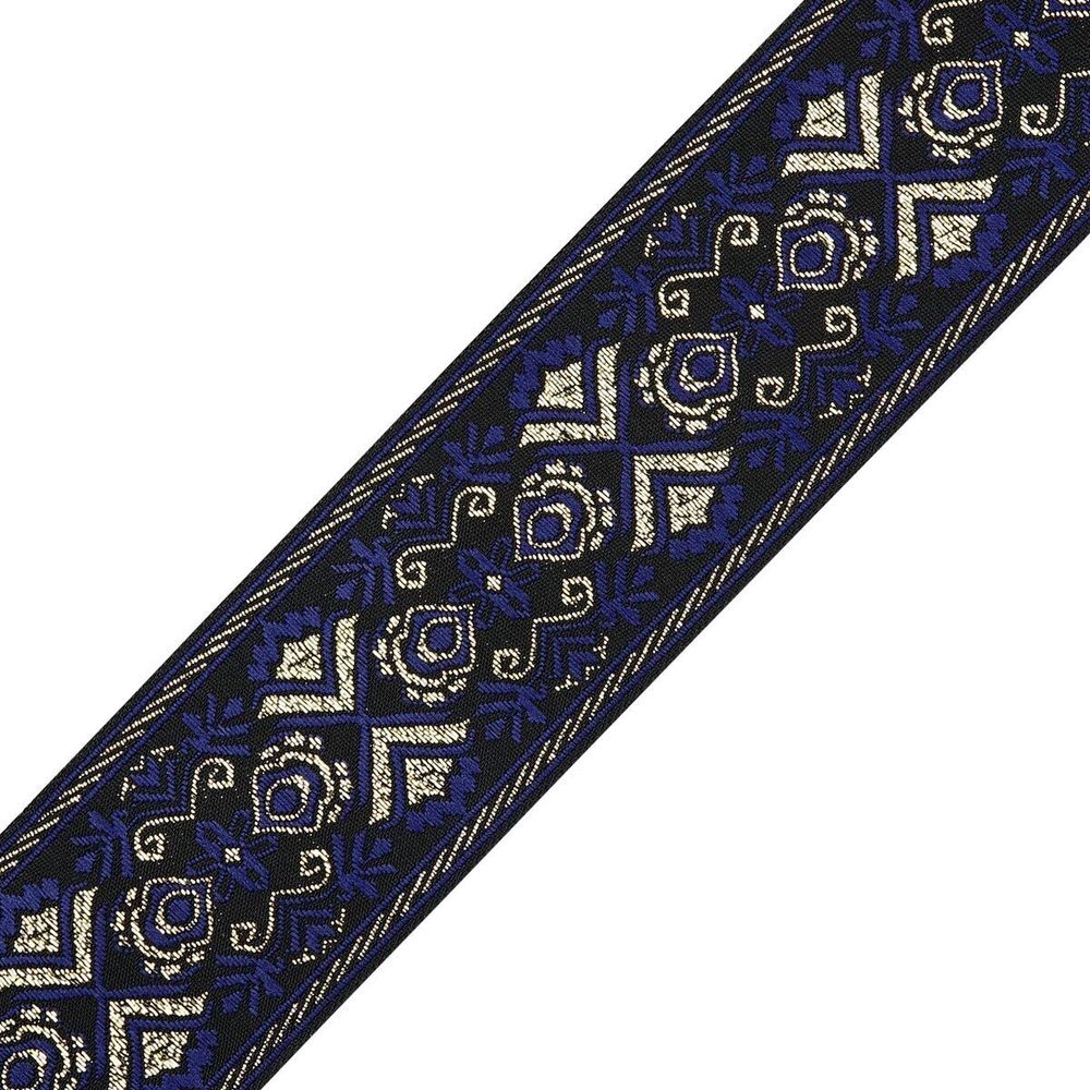 Лента (тесьма) жаккардовая 50.0 мм / 7.32 метра, темно-синий, 402088