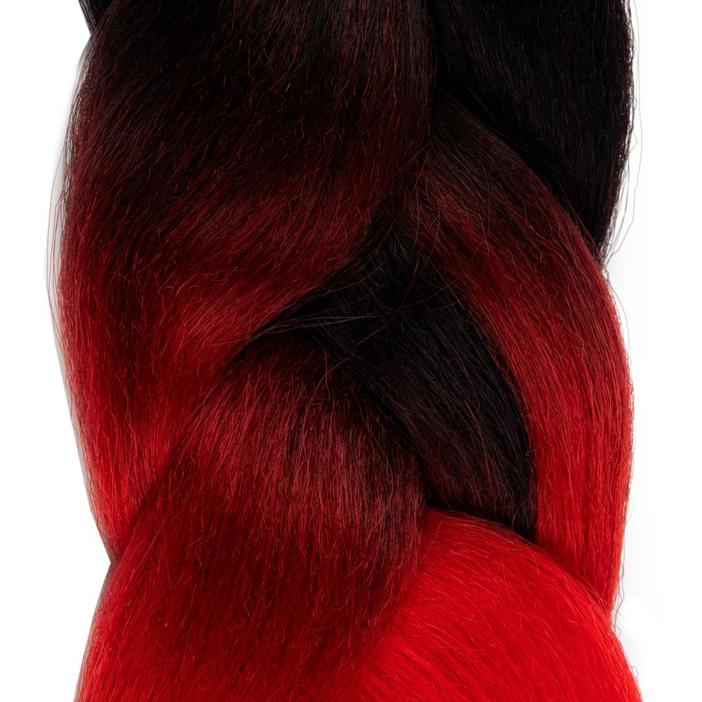 Украшение для волос "Канекалон" 60±3 см, 1 шт, №01 красный, чёрный, Cherry Mary, TH07050