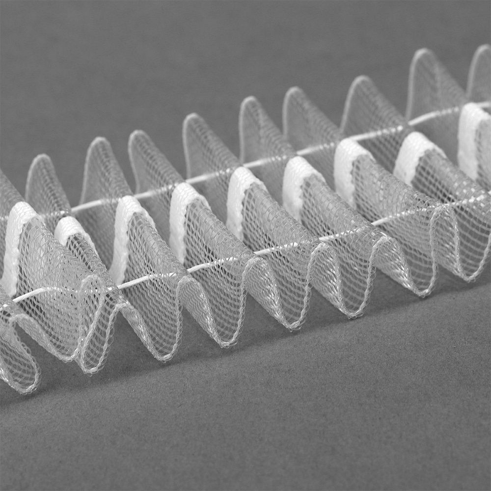 Лента (тесьма) шторная: сборка карандаш (1:3) 40 мм / 10 метров, П-022М органза, Prestij