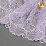 Кружево эластичное (стрейч) 8034 195мм цв.F165 нежная сирень, 10 метров, Kruzhevo