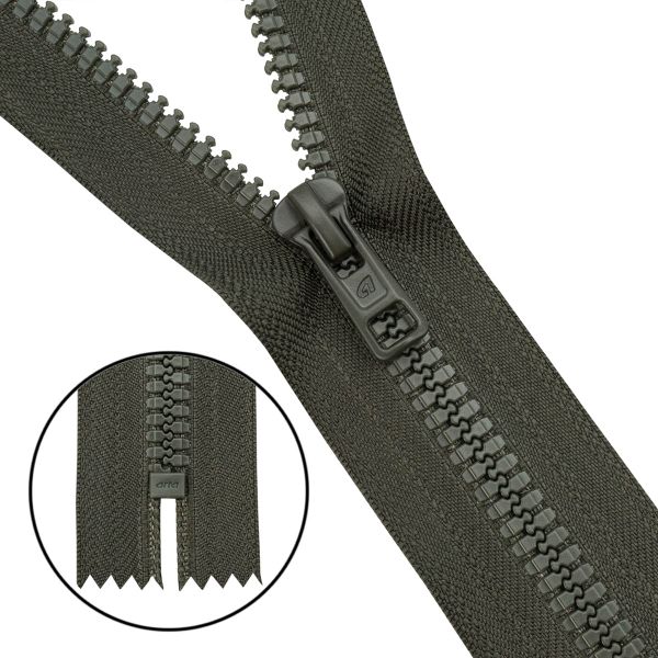 Молния трактор Arta Т6 (6 мм) 1 зам., н/раз., 18 см, (2075), A237 т.хаки, НОВЫЙ МАТОВЫЙ ЗАМОК, уп.50 штук