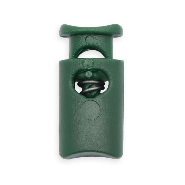 Фиксатор (зажим) для шнура пластик 1 отв., ⌀4.5 мм, 19х9 мм, цилиндр, ПП, т.зеленый, 100 шт