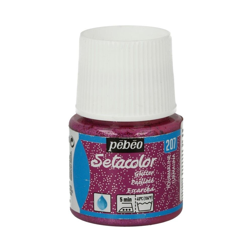 Краска для светлых тканей с микро-глиттером Setacolor 45 мл 329207 турмалин, Pebeo