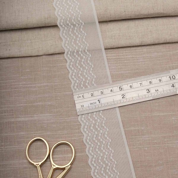 Кружево эластичное (стрейч) 42 мм / 22.86 метра, белый, 3AR2758