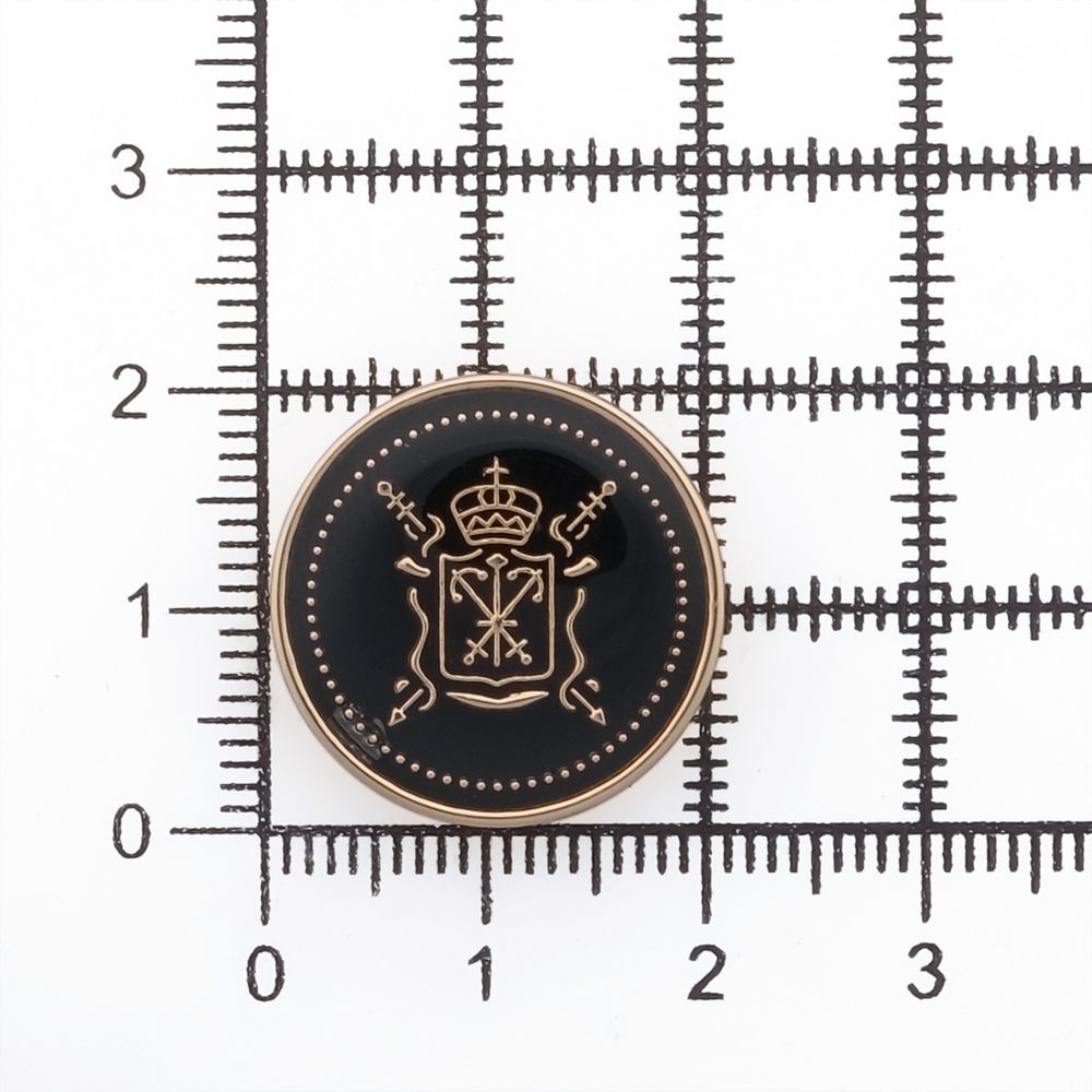 Пуговицы на ножке Герб 32L (20мм), металл (Black/G (черный/золото)), ME-657, 36 шт