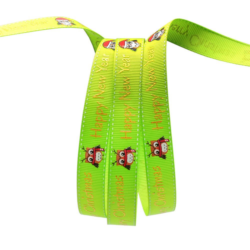 Лента репсовая (в рубчик) PREMIUM Совята, 16 мм, 22,5м (A5-059 зеленый)