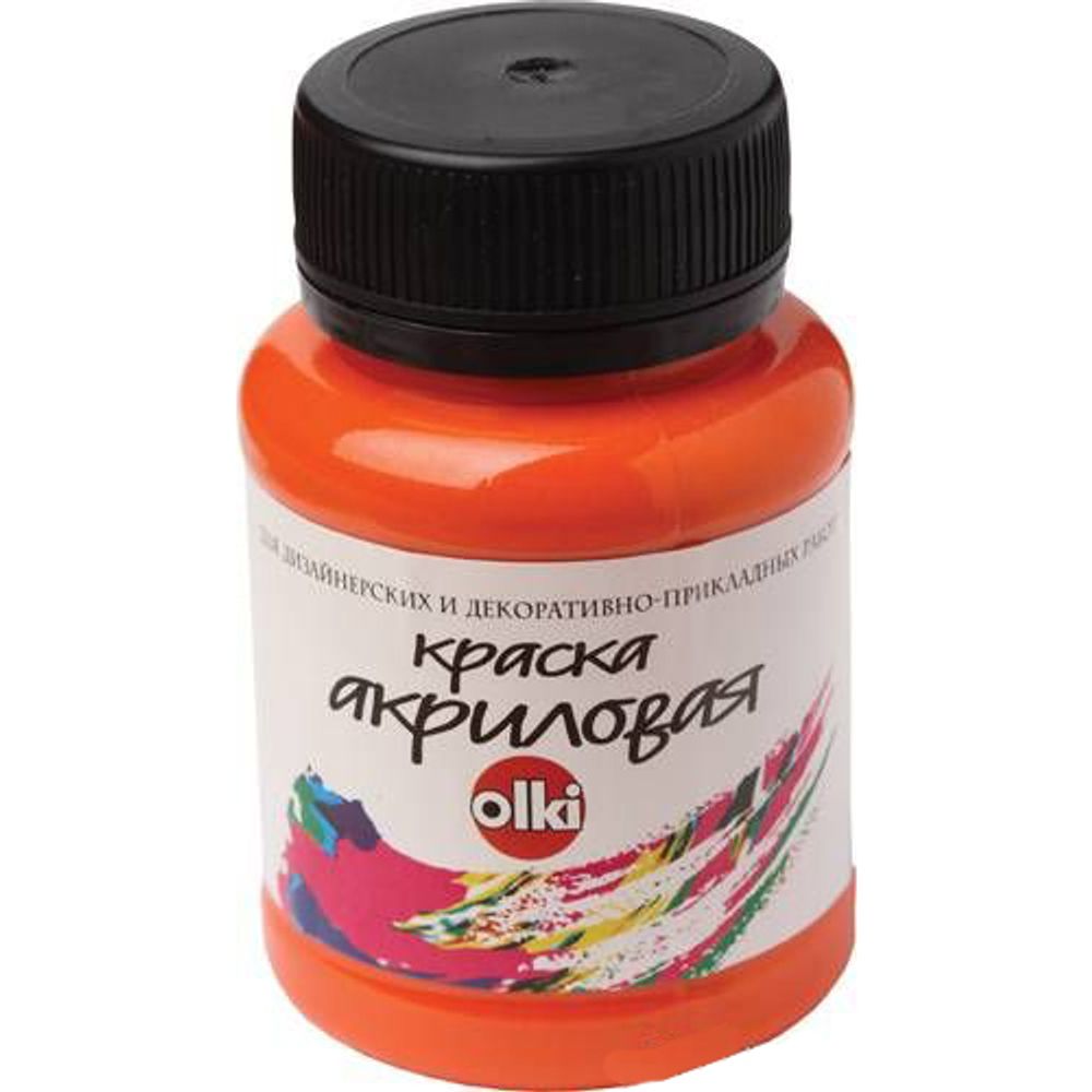 Краска акриловая для дизайна Olki, 100 мл, оранжевый