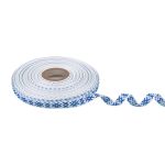 Лента (тесьма) жаккардовая 10.0 мм / 25±1 метров, Орнамент для северных народов, рис 9727 бел/синий, Gamma C3853 (C3752)