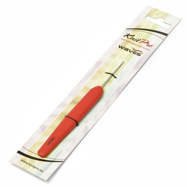 Крючок Knit Pro Waves с эргономичной ручкой 2 мм, алюминий, серебристый, розмарин, 30901