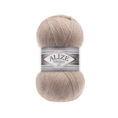 Пряжа Alize (Ализе) Superlana TIG / уп.5 мот. по 100 г, 570м, 207 светло-коричневый меланж A