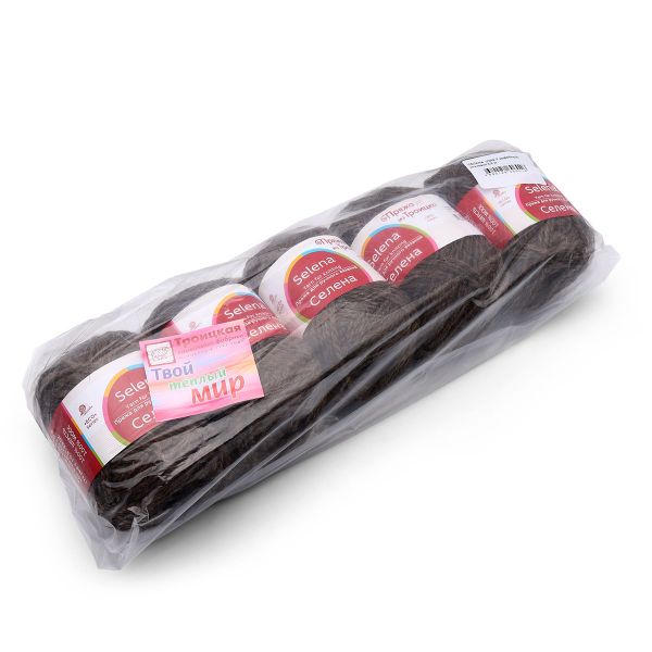 Пряжа Троицкая Селена / уп.5 мот. по 100 г, 160 м, 1059 темно-кофейный