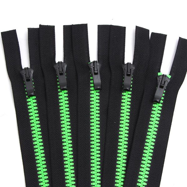 Молния трактор Arta Т5 (5 мм) 1 зам., разъем., 70 см, Neon, разъем., цв. 2076 -F цв. 077 черный / 049 яр.салатовый, уп.5 шт