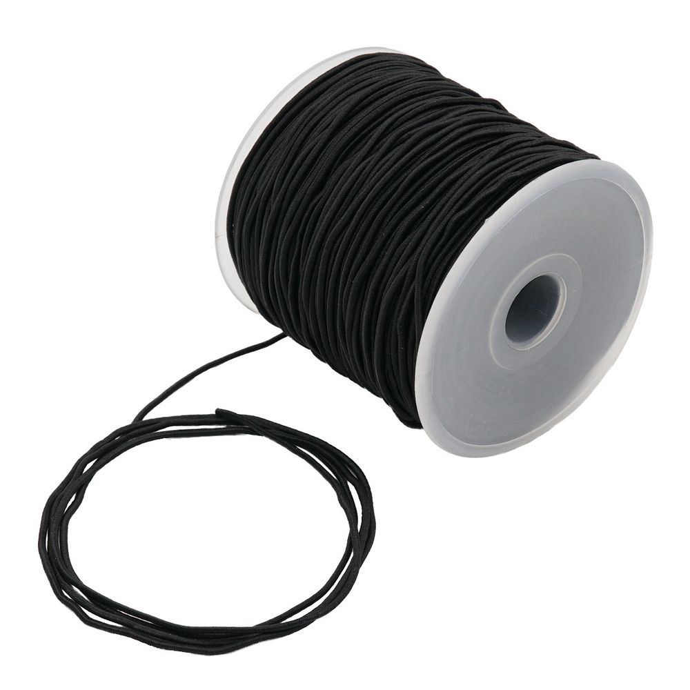 Резинка шляпная (шнур эластичный) ⌀1.5 мм / 100 метров, 0370-0301, черный