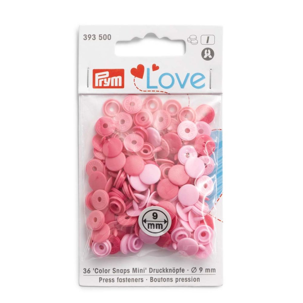 Кнопки Color Snaps Mini, PrymLove, розовый цв, 36шт, Prym