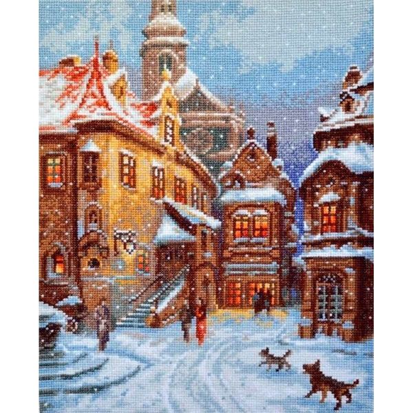 Набор для вышивания нитками Палитра, А снег идет 21х27см