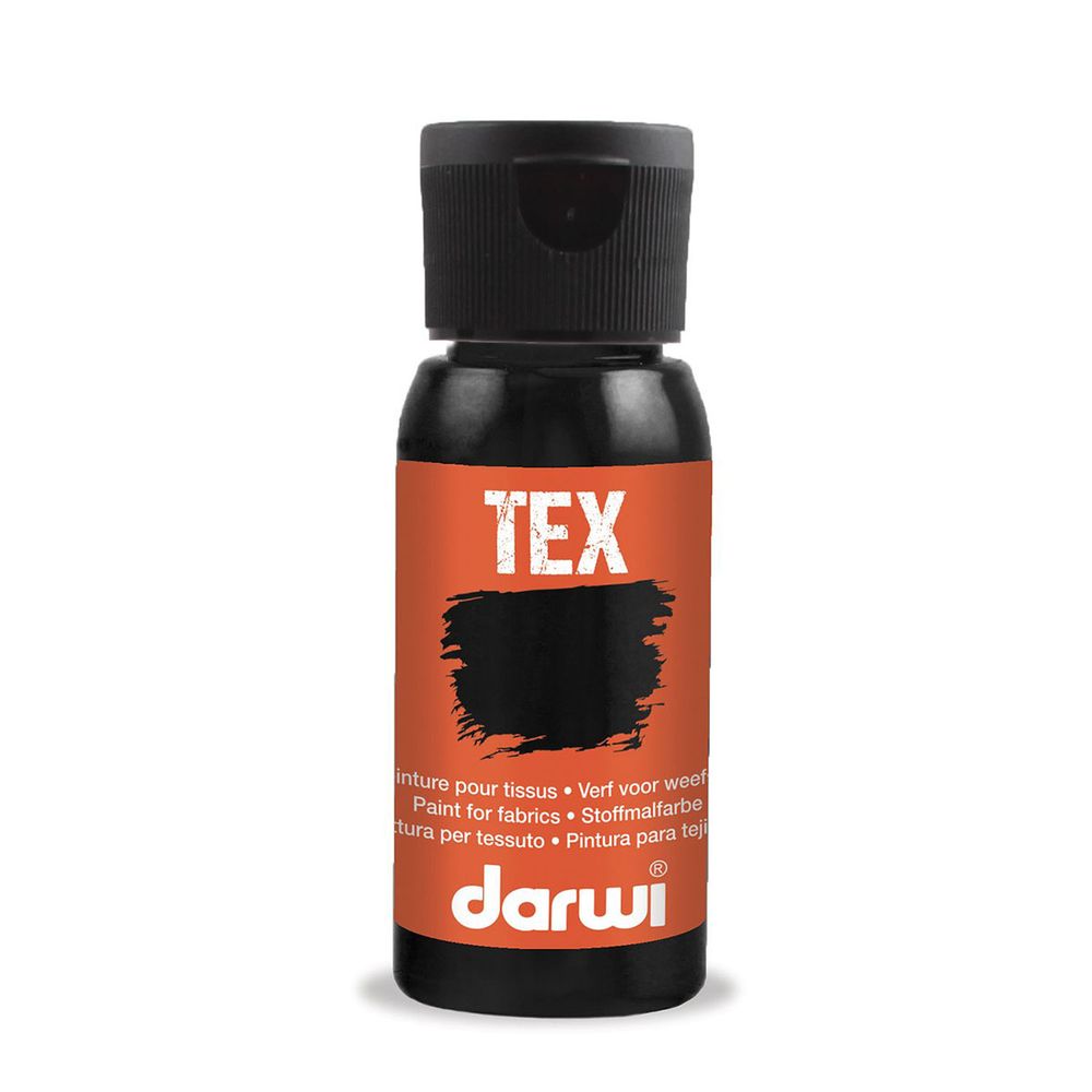 Краска для ткани Darwi TEX, 50 мл, 100 черный