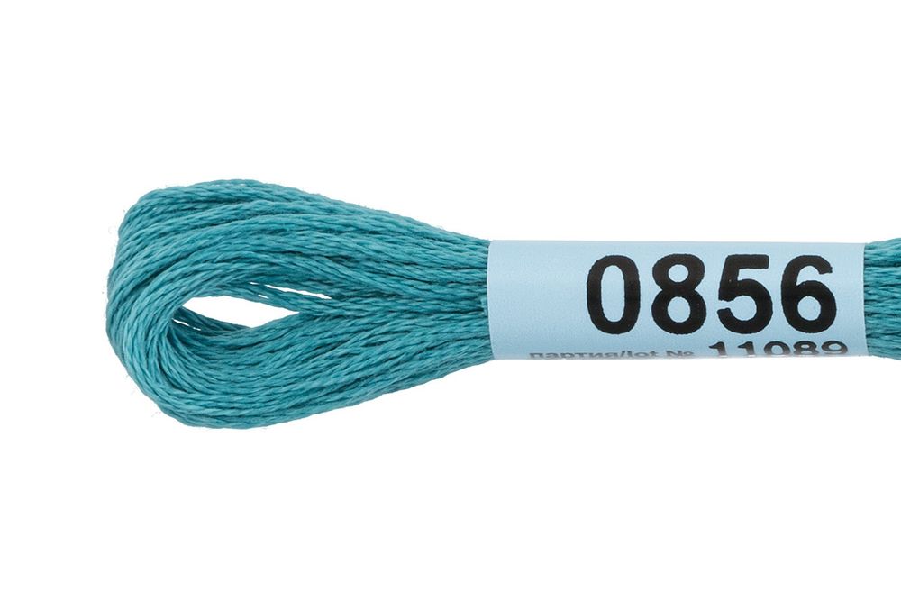 Мулине Gamma 100% хлопок, цв.0856 мор.волна, 24 мотка по 8 метров