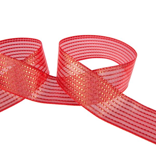 Лента металлизированная Стрела 40±2 мм / 25±0.5 метров, красный / red, Blitz