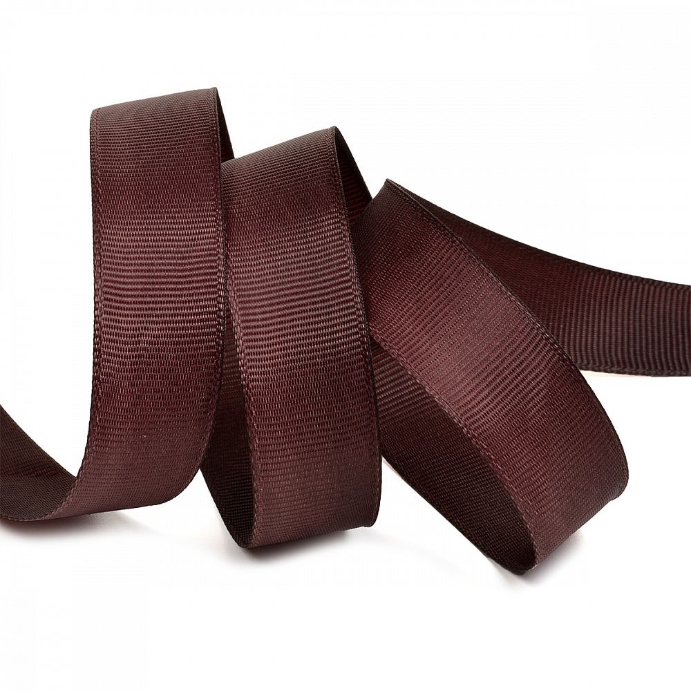 Лента репсовая (в рубчик) 20.0 мм, S864 бордовый, уп. 27,4м