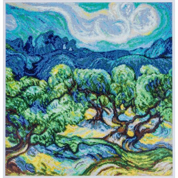 Набор для вышивания нитками Чудесная игла, Оливковые деревья 40х40 см