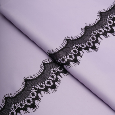 Кружево шантильи (реснички) на сетке 60 мм / 30 метров, черный, 3AR1279