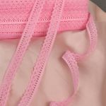 Кружево отделочное в стиле "трикотаж" 10 мм, диз. 1665 цв.218А ярк.розовый, уп.27,4м