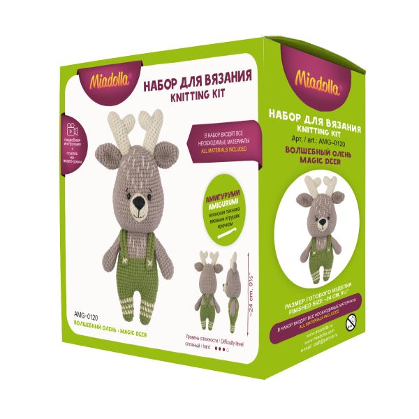 Набор для вязания игрушки Miadolla, Волшебный олень, AMG-0120