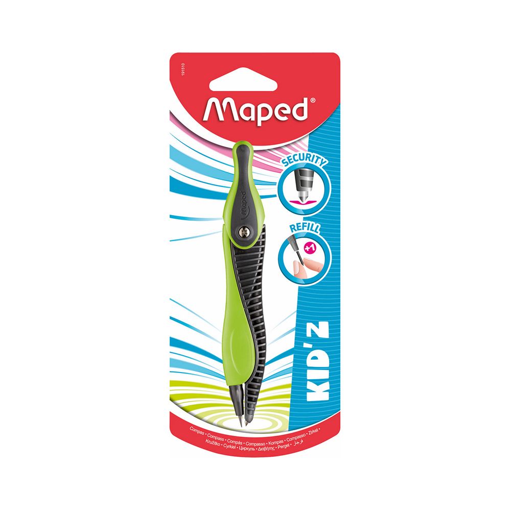 Циркуль пластиковый с грифелем, с безопасной иглой, KID''Z 191510, Maped