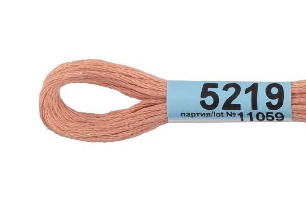 Мулине Gamma 100% хлопок, цв.5219 бежево-розовый, 24 мотка по 8 метров