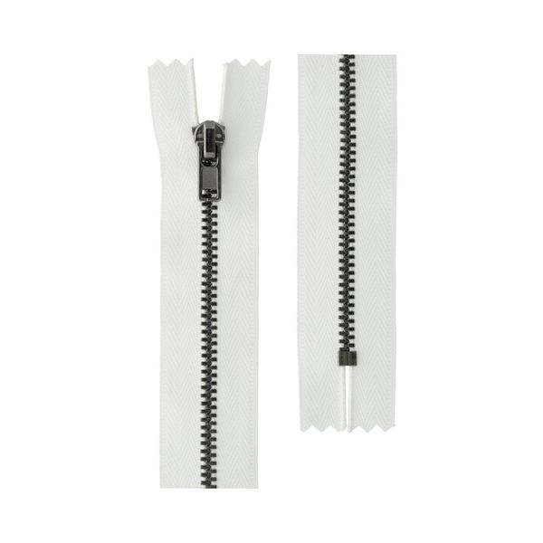 Молния металл Т3 (3 мм) 1 зам., н/раз., 16 см, ZIP 3B, цв. 101 белый, 1 шт, Gamma