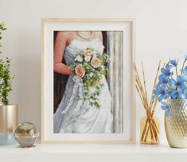 Набор для вышивания нитками Luca-S, Невеста 19х28 см