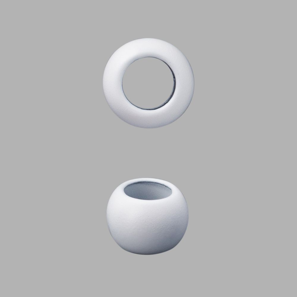 Наконечник для шнура металл 4.5х6.5 мм, отв. ⌀3.5 мм, белый матовый, Г10593, 10 шт