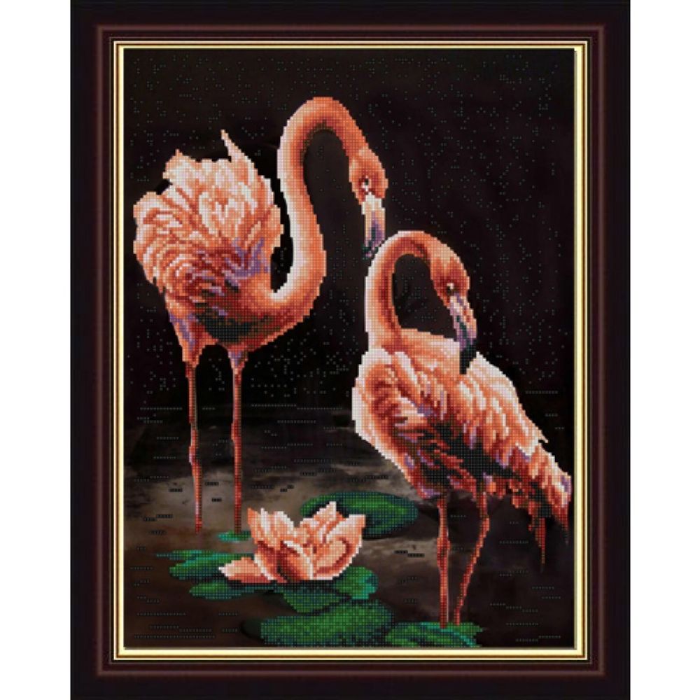 Рисунок для вышивания бисером Конек, 9835 Фламинго 29х39 см