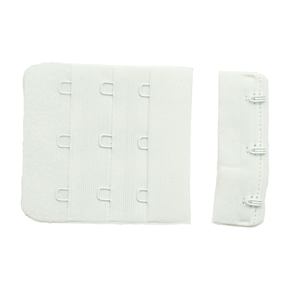 Застежки для бюстгальтера текстильные 2х2, 50 мм, белый, Pony