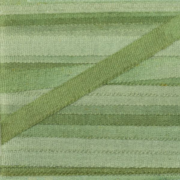 Лента (тесьма) шелковая 4.0 мм / 45.5±0.5 метров, M006 серо-зеленый/зеленый, Gamma SRM-4