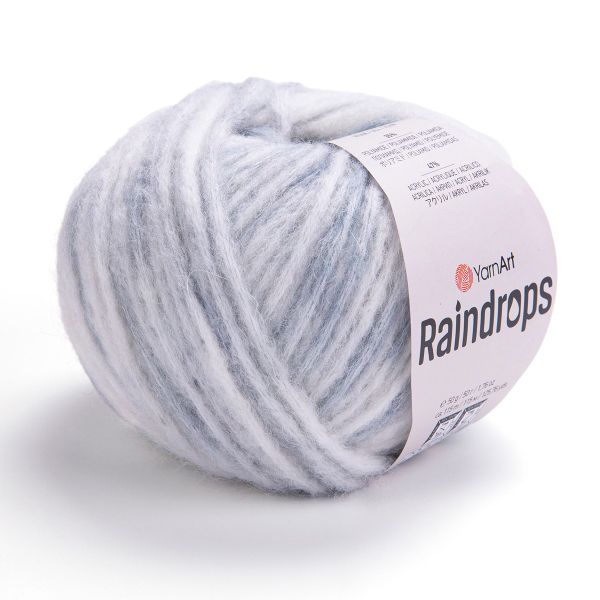 Пряжа YarnArt (ЯрнАрт) Raindrops / уп.10 мот. по 50 г, 115 м, 2906 серый меланж