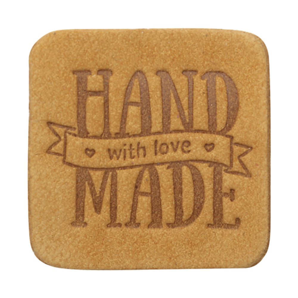 Термоаппликация из кожи Hand Made 3х3см, 100% кожа, 48 песочный