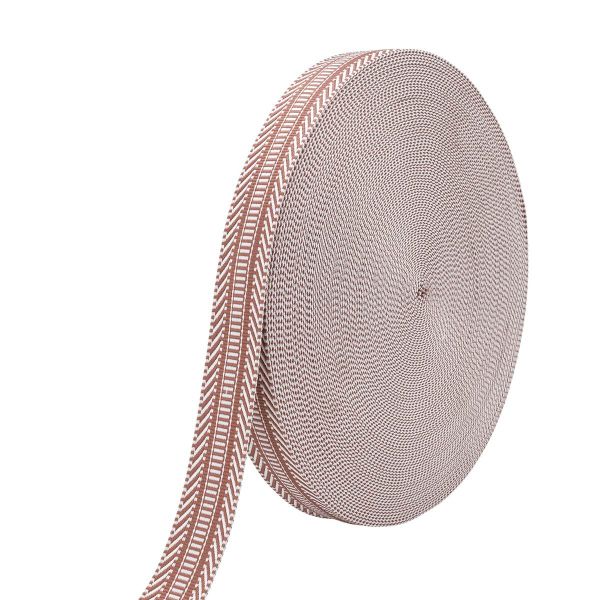 Стропа (ременная лента) 38 мм / 45.72 метра, [38.82 г/пог.м], с принтом 2-сторонняя, T0178 т.бежевый/белый, 3Al352