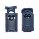 Фиксатор (зажим) для шнура пластик 1 отв., ⌀4.5 мм, 19х9 мм, цилиндр, ПП, т.синий, 100 шт