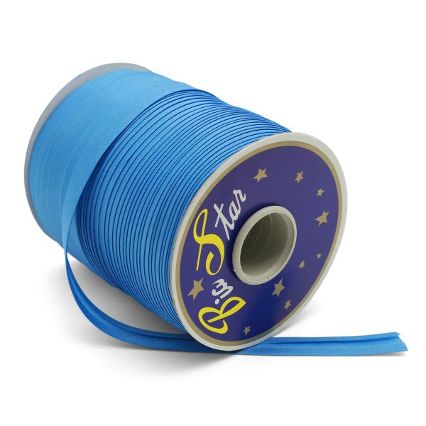 Косая бейка атласная 15.0 мм / 132±1 метра, 0000-1500, 6110 т.голубой