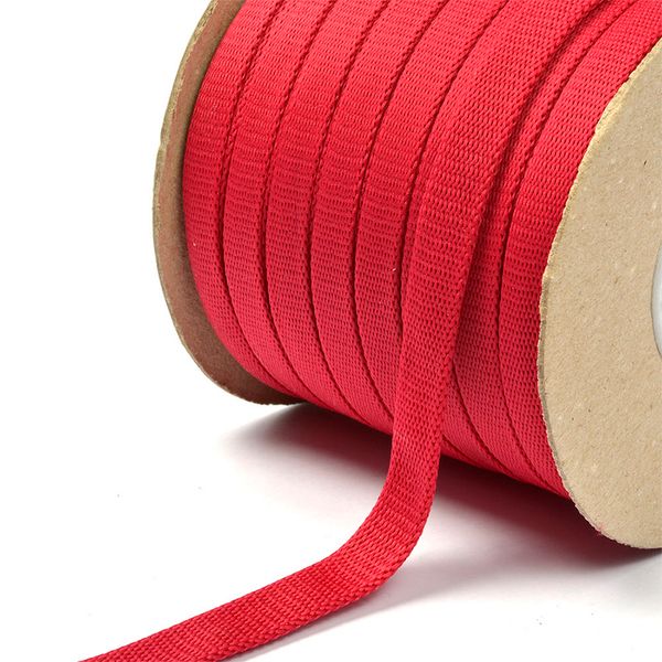 Шнур полиэфир плоский ⌀12.0-15.0 мм / 50 метров, 06с2341 малиновый